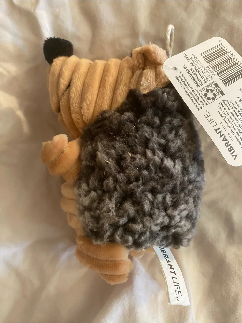 Vibrant Life Cozy Buddy Hedgehog Dog Toy Squeaky Plush Chew Level 3